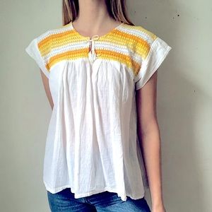 Vintage crochet cotton gauze top